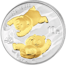 30g Silber China Panda 2022 (Auflage: 5.000 | teilvergoldet)