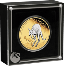 2 oz Silver Kangaroo Nugget 2022 (Mintage: 3,000 | Reverse gilded)
