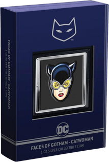 1 Unze Silber Cat Woman Faces of Gotham 2022 PP (Auflage: 5.000 | coloriert)