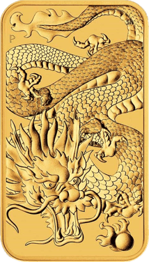 1 oz Gold Bar Dragon 2022 (Mintage: 8,888)
