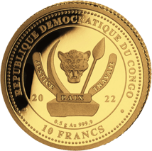 0,5g Gold World's Wildlife Grizzly Bär 2022 (Auflage: 5.000 | Polierte Platte)