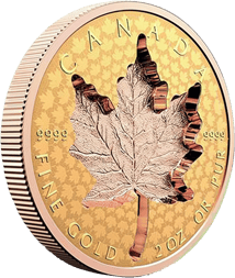 2 oz Gold Maple Leaf Super Incuse 2022 (Mintage: 250 | Reverse Proof)