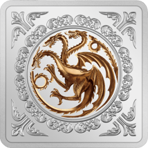 1 Unze Silber Game of Thrones Targaryen Siegel 2022 PP (Polierte Platte)