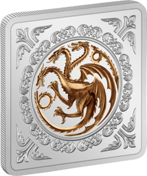 1 Unze Silber Game of Thrones Targaryen Siegel 2022 PP (Polierte Platte)