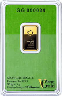 5g Goldbarren Valcambi Green