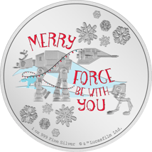 1 Unze Silber Star Wars Weihnachtsmünze - Hoth 2022 PP (Auflage: 2.022)