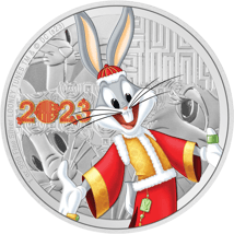 1 Unze Silber Lunar Bugs Bunny 2023 (Auflage: 2.023 | coloriert | Polierte Platte)