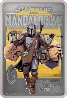 1 Unze Silber Mandalorian Posters - Der Mandalorianer 2022 (Auflage: 2.000 | Antik Finish)