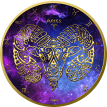 1 Unze Silber Sternzeichen Widder 2022 (Auflage: 100 | beidseitig vergoldet)