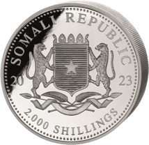 1kg Silber Somalia Elefant 2023 Giant Moon (Auflage: 100 | coloriert)