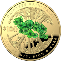 1 Unze Gold Daintree Regenwald 2022 PP (Auflage: 750 | gewölbt | coloriert | PP)