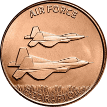 1 Unze Kupfermünze US Air Force F-22 Raptor