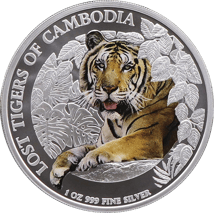 1 Unze Silber Kambodscha Lost Tigers 2023 (Auflage: 2.000 | coloriert)