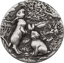 2 Unze Silber Lunar III Hase 2023 AF (Auflage: 1.888 | Antik Finish)