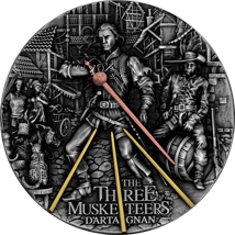 2 Unze Silber Die 3 Musketiere D'Artagnan 2022 HR (Auflage: 500 | Ultra High Relief | Antik Finish)
