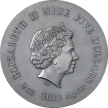 2 Unze Silber Green Mamba 2022 AF HR (Auflage: 500 | High Relief | Antik Finish)