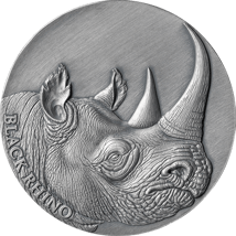 2 Unze Silber Black Rhino 2023 AF HR (Auflage: 500 | High Relief | Antik Finish)