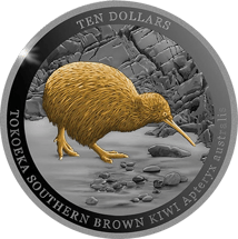 5 Unze Silber Kiwi 2023 (Auflage: 300 | Black Proof | teilvergoldet)