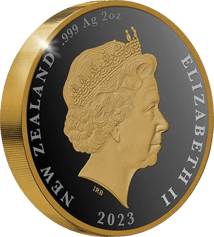2 Unze Silber Kiwi 2023 (Auflage: 300 | Black Proof | teilvergoldet)