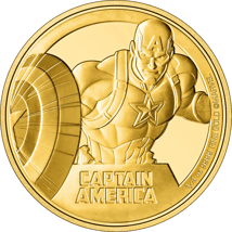 1/4 Unze Gold Marvel Captain America 2023 PP (Auflage: 500 | Polierte Platte)