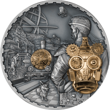 1kg Silber Steampunk Jet Pack 2023 HR AF (Auflage: 111 | High Relief | Antik Finish)