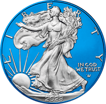 1 Unze Silber American Eagle 2023 Space Blue (Auflage: 100 | coloriert)