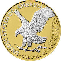 1 Unze Silber American Eagle 2023 Reverse gilded (Auflage: 100 | teilvergoldet Gelbgold)