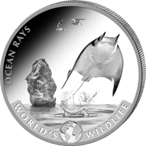 1 Unze Silber World's Wildlife Rochen 2023 (Auflage: 30.000)