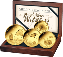Gold World's Wildlife Rochen 4 Münzen Set 2023 PP (Auflage: 300 | Polierte Platte)