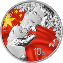 30g Silber China Panda 2023 Flag Line (Auflage: 500 | coloriert)