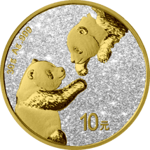 30g Silber China Panda 2023 White Diamond Edition (Auflage: 100 | teilvergoldet)