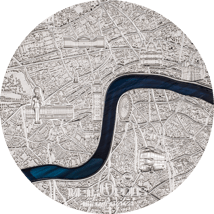 3 Unze Silber Tiffany Art Metropolis London 2023 PP HR (Auflage: 999 | Ultra High Relief | Polierte Platte)