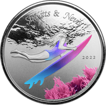 1 Unze Silber EC8 St. Kitts & Nevis Surfer 2022 (Auflage: 2.500 | coloriert)