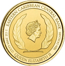 1 Unze Gold EC8 Dominica Mountain Chicken 2022 (Auflage: 100 | Eastern Caribbean Serie | coloriert)