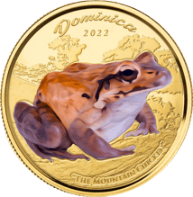 1 Unze Gold EC8 Dominica Mountain Chicken 2022 (Auflage: 100 | Eastern Caribbean Serie | coloriert)