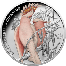 1 Unze Silber Major Mitchell Kakadu 2023 mit John Gould Privy Mark (Auflage: 750 | coloriert | Polierte Platte)