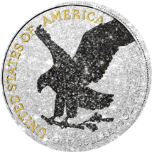 1 Unze Silber American Eagle 2023 Iced Out Black Diamond  (Auflage: 100 | teilvergoldet)