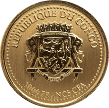 1 Unze Gold Kongo Silberrücken Gorilla 2023 (Auflage: 100)