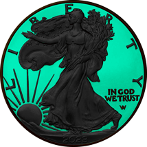 1 Unze Silber American Eagle 2023 Glow in the Dark Reverse (Auflage: 50 | Ruthenium)