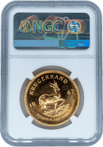 1 Unze Gold Krügerrand 1967 (inkl. SA-Mint Papiertasche | PF 65 | Slab)