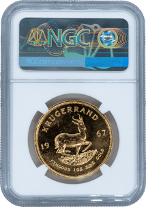 1 Unze Gold Krügerrand 1967 (inkl. SA-Mint Papiertasche | PF 66 | Slab)