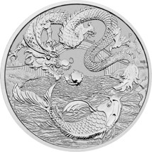 1 Unze Silber Australien Chinese Myths and Legends Drache & Koi 2023 (Auflage: 40.000)