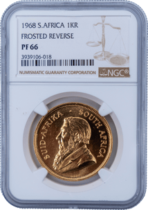 1 Unze Gold Krügerrand 1968 PP (PF 66 | Polierte Platte | Slab)