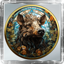 1 Unze Silber Maple Leaf 2023 Waldtiere Wildschwein (Auflage: 50 | coloriert | teilvergoldet)