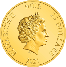 1/4 Unze Gold Herr der Ringe Sauron 2021 PP (Auflage: 250 | Polierte Platte)