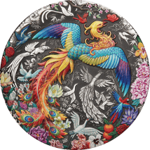 5 Unze Silber Rising Phoenix 2023 AF (Auflage: 488 | Antik Finish | coloriert)
