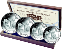 Silber Somalia Elefant Prestige Set 2024 (Auflage: 2.000 | Polierte Platte | 4 Münzen)