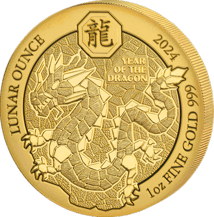 1 Unze Gold Ruanda Lunar Drache 2024 (Auflage: 188)
