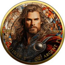 1 Unze Silber Maple Leaf 2023 Nordische Legenden Thor (Auflage: 50 | coloriert | teilvergoldet)