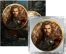 1 Unze Silber Maple Leaf 2023 Nordische Legenden Thor (Auflage: 50 | coloriert | teilvergoldet)